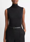 Sleeveless Turtleneck Top in Black