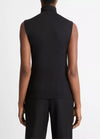 Sleeveless Turtleneck Top in Black