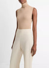 Sleeveless Turtleneck Top in Cashew