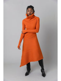 Cowl Neck Knit Dress in Sweet Potato *FINAL SALE*