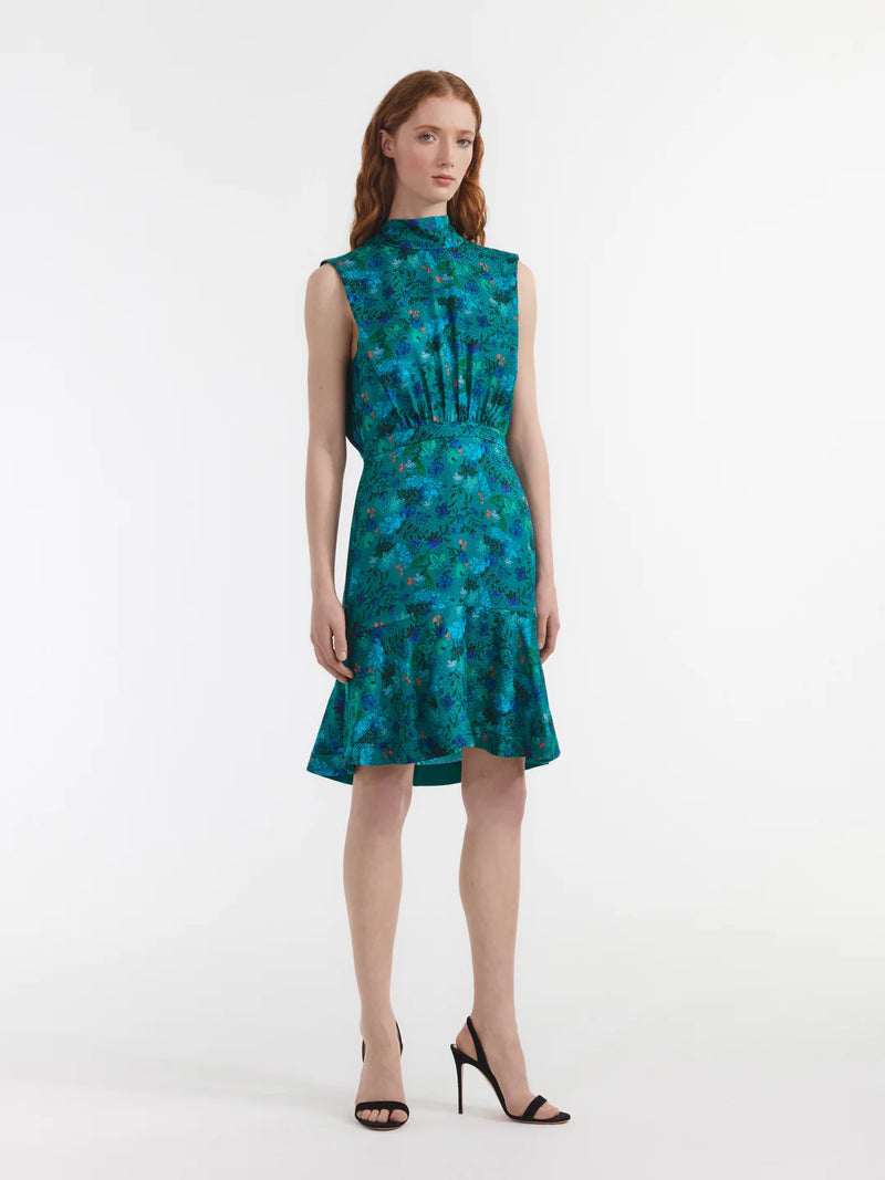 Fleur Mini Dress in Flori Peacock