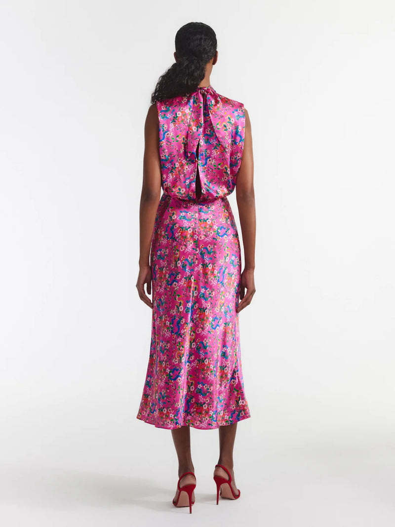 Fleur Midi Dress in Rain Hidden Dragon