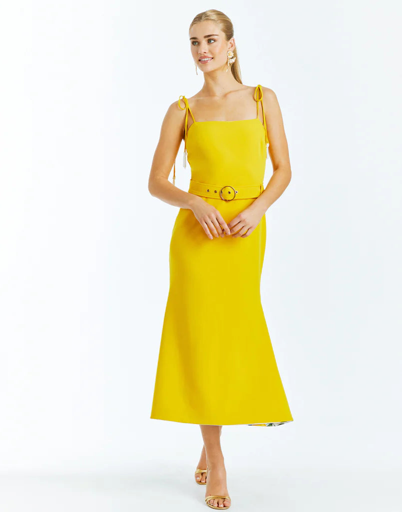 Tropez Midi Dress in Yellow Ivory