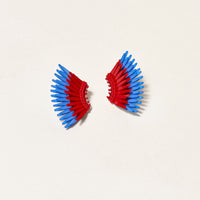 Mini Madeline Earrings in Red/Blue