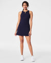 The Get Moving Zip Front Dress in Lapis Blue