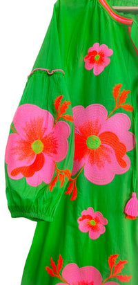 Florida Floral Dress in Green