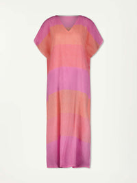 Dalila V-Neck Caftan in Nefas Peach