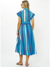 Belted Shirt Dress in Meko Blue