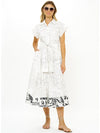 Belted Shirt Dress in Roma White