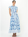 Ruffle Collar Maxi Dress in Marion Blue