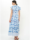 Ruffle Collar Maxi Dress in Marion Blue