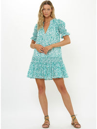 Smocked Drop Waist Mini in Cypress Jade