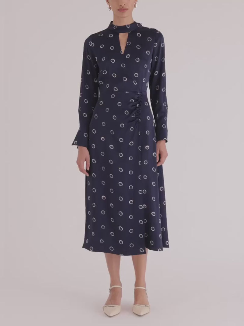 Hazy Dot Dress in Navy Combo *FINAL SALE*