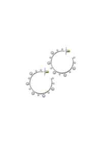 Petite Pearly Hoop Earrings