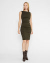 Ponte Knit Ruched Dress in Olive *FINAL SALE*