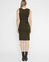 Ponte Knit Ruched Dress in Olive *FINAL SALE*