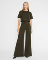 Ponte Knit Wide Leg Pant in Olive *FINAL SALE*