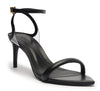 Skye Leather & Vinyl Heeled Sandal in Black