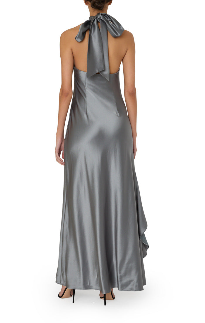 Roux Satin Dress in Pewter