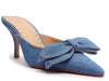 Claire Bow Slide Heel in Denim Blue *FINAL SALE*