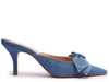 Claire Bow Slide Heel in Denim Blue *FINAL SALE*