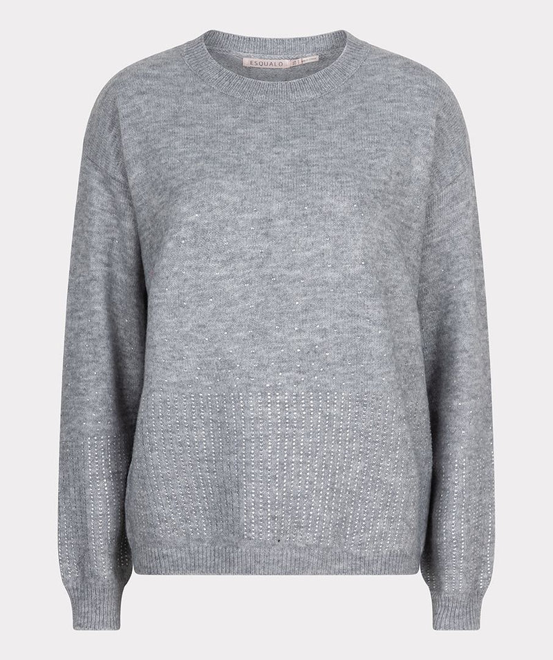 Melange Strass Stone Sweater in Grey